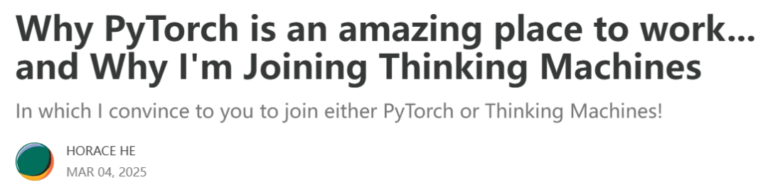PyTorch 灵魂人物 Horace He 离开 Meta,投身于 OpenAI 前 CTO 创办的初创企业
