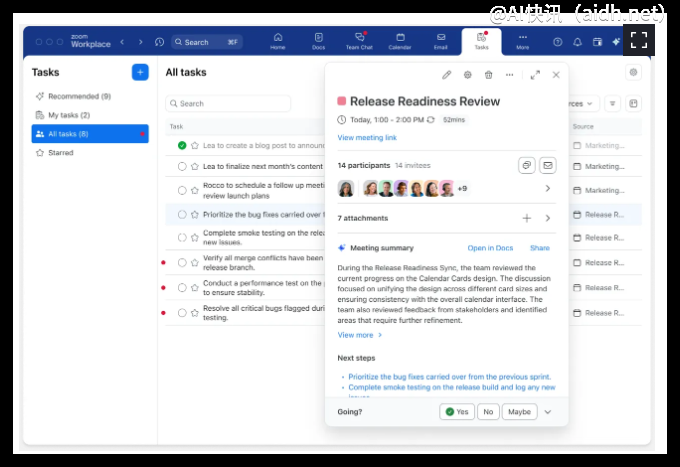 Zoom AI 助手AI Companion重磅升级:智能识别任务并自动完成
