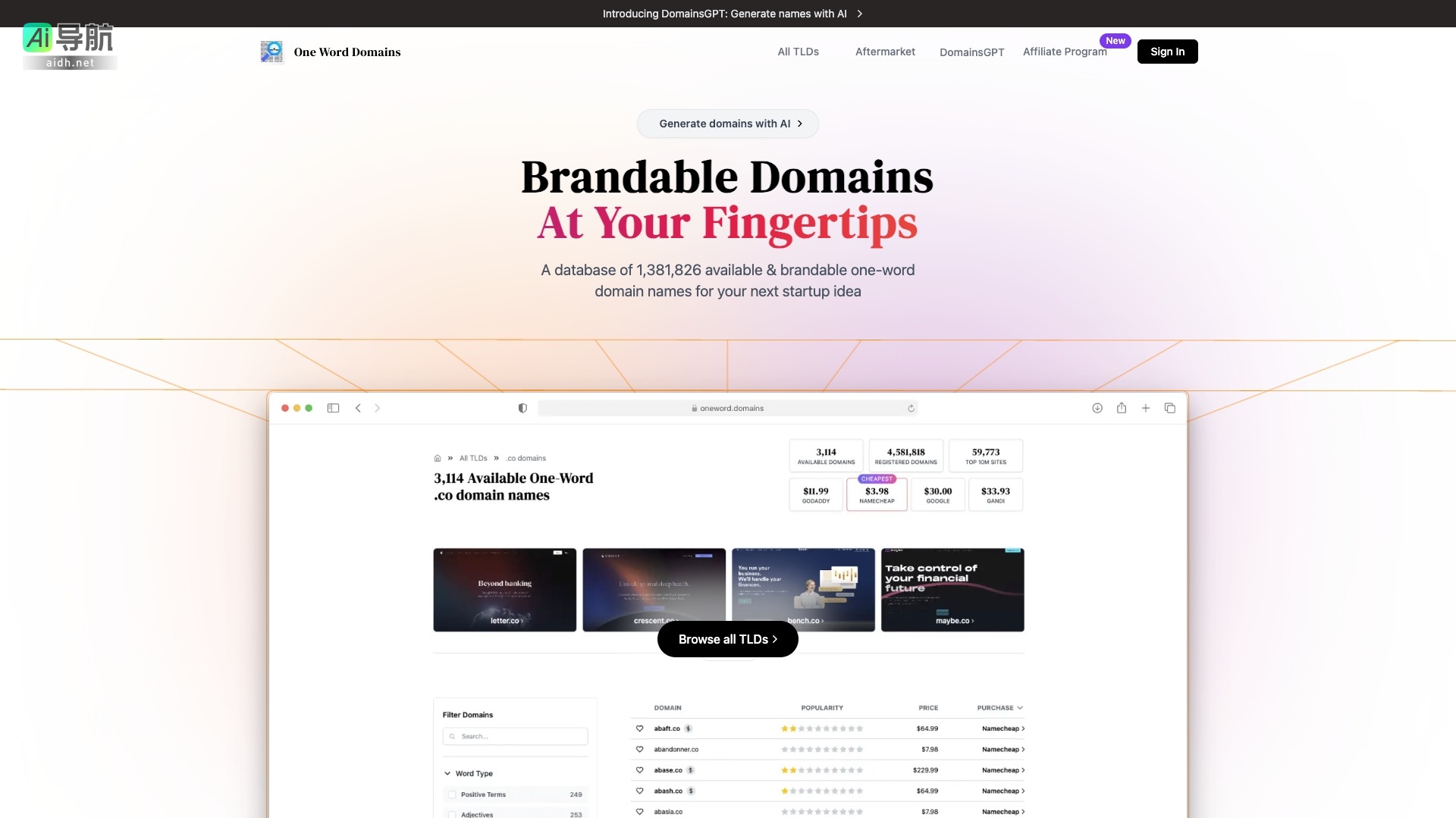 One Word Domains的封面图