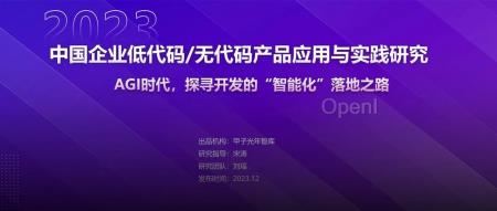 2023中国企业低代码和无代码产品的应用与实践研究-甲子光年智库